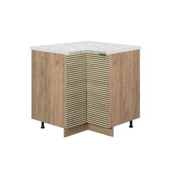 Vicco Armarios Bajos Esquineros Fame-line, Panel De Roble, 80.5 Cm, Et M&aacute;rmol
