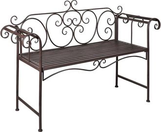 vidaXL Vidaxl - Panchina da Giardino 132 cm in Acciaio Stile Anticato Marrone