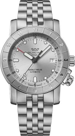 Glycine Airman Double Twelve Automatic Silver Dial Mens Watch GL0555