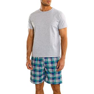 Generic Mens Pyjamas Male Sleepwear Soft Smooth Short Sleeve Short Pant Sleepwear Man With Pockets Two Piece Pajamas (Grey, XXXXL)