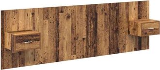 vidaXL Cabecero Con Mueble Con Caj&oacute;n 3 Pcs Madera Envejecida Vidaxl