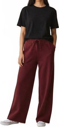 JUMPER 1234 Merino Wide Leg Joggers In Burgundy