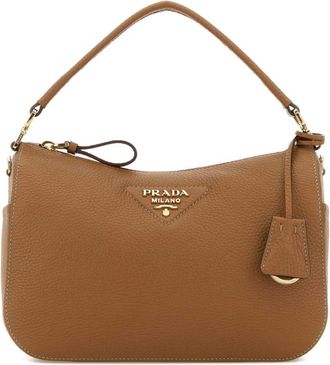 Prada Caramel Logo Small Shoulder Bag