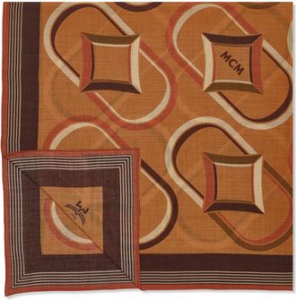 MCM Diamond Monogram Wool Shawl - Dames - Wintersjaals - Bruin - ONE Size - Wol - Accessoires