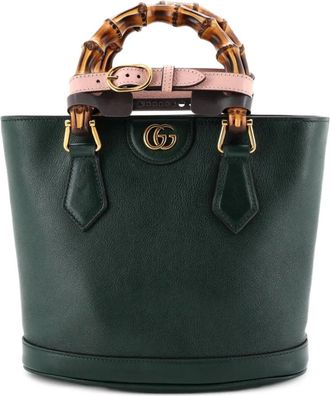 Gucci Diana Convertible Leather Small bucket bag - Groen