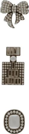 Dansk Copenhagen Accessoires, Dames, Grijs, ONE Size, Tracey 3-in-1 Diamant & Parels Broche Set