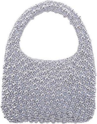Nina Zariah Bubble Bead Top Handle Bag in Silver at Nordstrom Rack