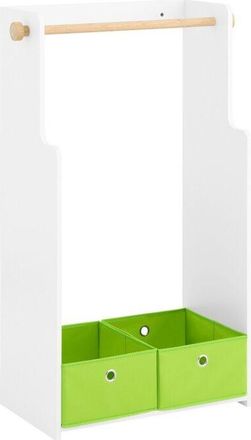 SoBuy Kmb109-w Armario Ropero Infantil Con Perchero Y Cajas 60 X 35 X 110 Cm - Sobuy