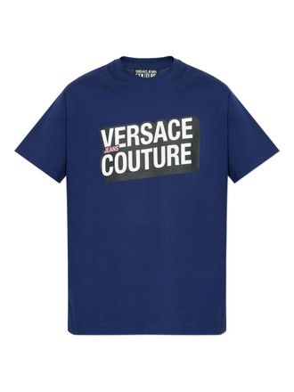 Versace Jeans Couture T-shirt met logoprint - Blauw