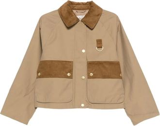 Barbour Jack met ribfluwelen kraag en zak - Bruin