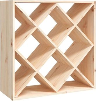 vidaXL Botellero de madera maciza de pino 62x25x62 cm Vidaxl