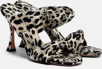 Aquazzura Twist 95 leopard-print sandals