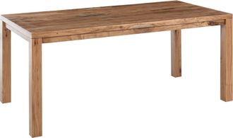 Beliani Mesa De Comedor De Madera Maciza Clara De Acacia 180 X 90 Cm Estilo Tradicional Tesa