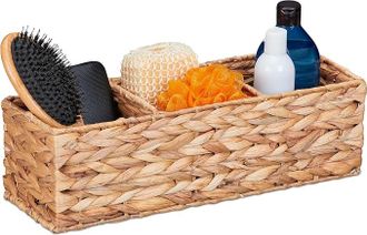OEM Cesta De Almacenamiento De Tres Compartimentos, Jacinto De Agua, Relaci&oacute;n Altura/anchura: 36 X 15 X 10 Cm, Para Ba&ntilde;o, Color Natural