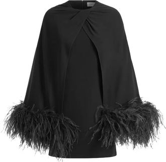 16Arlington Mini-jurk met veren afwerking - Zwart