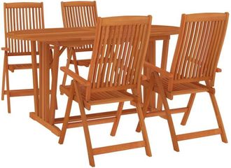 vidaXL 5 Piece Garden Dining Set Solid Wood Eucalyptus Vidaxl