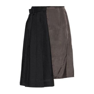 Maison Margiela Midi Skirts, female, Gray, Size: XS Skirt made of combined fabrics