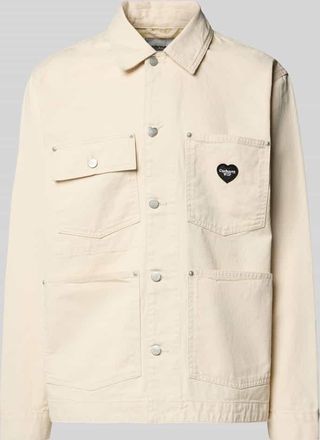 Carhartt Work in Progress Jeansjacke mit aufgesetzten Taschen Modell DREWE CHORE in Offwhite, Gr&ouml;&szlig;e XL