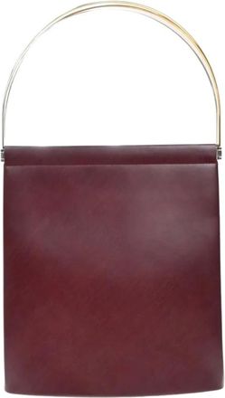 Cartier Pre-owned Handbags, female, Red, Size: ONE SIZE Pre-owned Vintage Trapezoid Handbag with Metallic Arch Handle