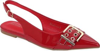 Berness Buckle Slingback Pointed Toe Flat in Red at Nordstrom Rack, Size 7.5