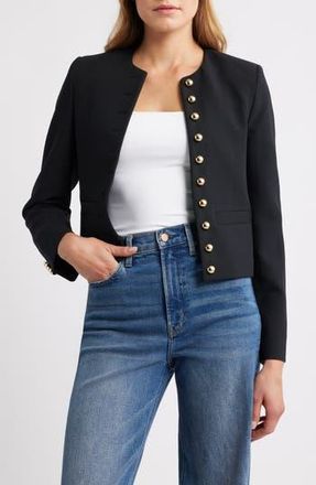 Mango Grace Crop Jacket in Black at Nordstrom Rack, Size Medium