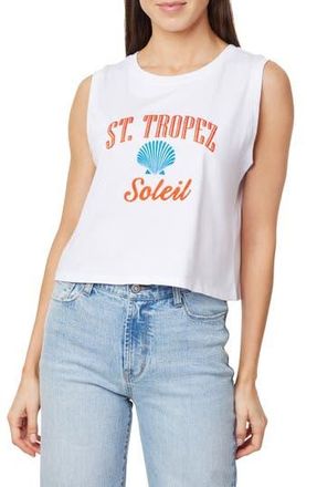 Kensie The Relaxed Muscle Graphic Tank in Bright White St Trop at Nordstrom Rack, Size Medium