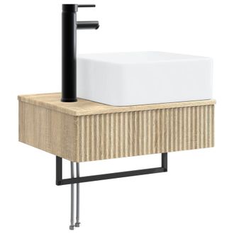 vidaXL Lavabo De Lavado Montado En La Pared Roble Sonoma Vidaxl