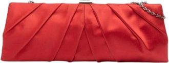 Valentino Pre-owned Clutches, female, Red, Size: ONE SIZE Pre-owned Satin Shoulder Bag