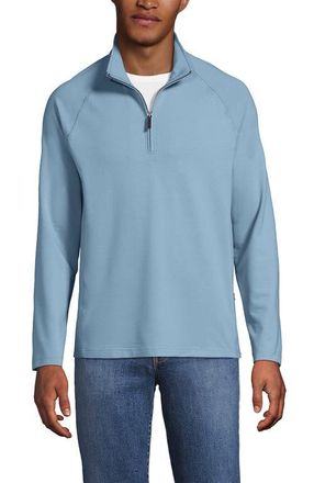 Lands End Long Sleeve Raglan Hybrid Quarter Zip in Light Storm Blue at Nordstrom, Size Xx-Large