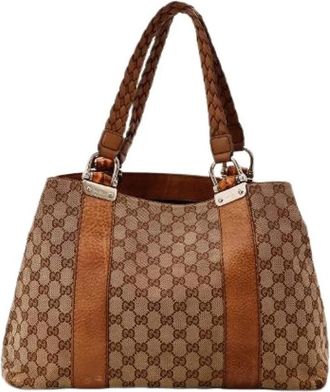 Gucci Pre-owned Le Tote Bag Bambou - Dames - Vintage Shopper - Bruin - ONE Size - Leer - Vintage