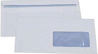 OEM Paquete De 100 Unidades - Sobres Autoadhesivos - 80 G - Tama&ntilde;o: 110 X 220 Mm - Con Ventana - Tama&ntilde;o De La Ventana: 45 X 100 Mm