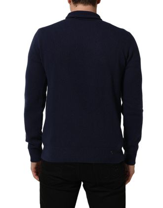 Dolce & Gabbana Mens Wool And Cashmere Turtleneck Navy Virgin