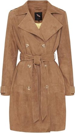 BTF-CPH Trench in Pelle Scamosciata Classico - - Coats - Donna - Marrone - S