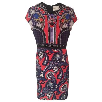Mary Katrantzou Printed Cap-Sleeve Dress Size S