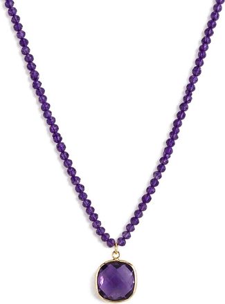 Jewelmak 14K African Amethyst Necklace