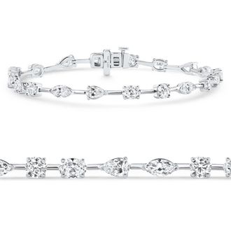 Pompeii3 8Ct Mixed Cut Diamond Tennis Bracelet 7 14k White Gold Lab Grown Size: 7