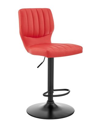 Armen Living Bardot Adjustable Red Swivel Bar Stool