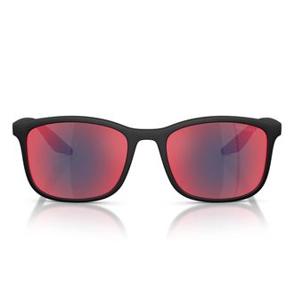 Prada Sunglasses Psa08 S 1 Bo08 F Linea Rossa Black/Mirrored Grey Unisex