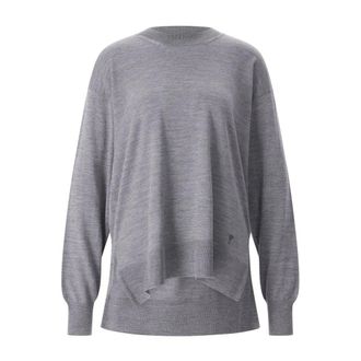 Ami Round-neck Knitwear, female, Gray, Size: 2XS Round-neck Knitwear