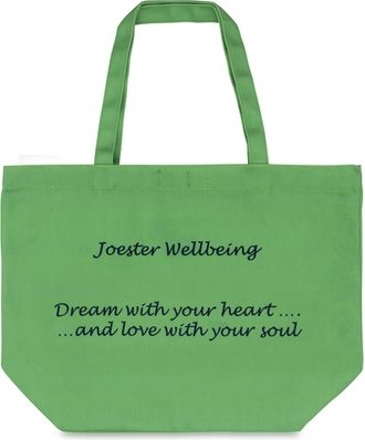 Generic Joester Wellbeing - Cotton/Canvas Tote Bag. (Quote 2: Dream with your heart.and love with your soul, Grass Green)