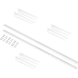 Emuca Kit Para 3 Estantes Con Sopores Y Perfiles De Fijaci&oacute;n A Pared Jagmet, Longitud 230mm, Acero, Pintado Blanco - Emuca