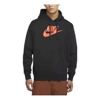 Nike Logo Hoodie Black Orange DR7830-010