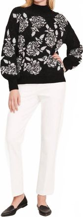 Tyler B&ouml;e Etched Floral Wool & Mohair Blend Sweater In Black/white