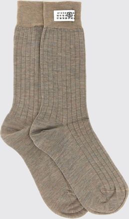 Maison Margiela Calze a coste in misto lana con logo numerico