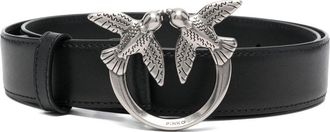 Pinko Love Berry logo-plaque leather belt - women - Calf Leather - L - Black