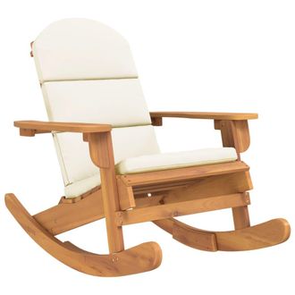 vidaXL Vidaxl - Silla Mecedora Adirondack Con Cojines Madera Maciza Acacia