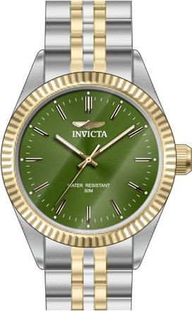 Invicta Specialty 49315 Heren Horloge - Quartz Uurwerk - Roestvrij Staal met groene Wijzerplaat - 43mm
