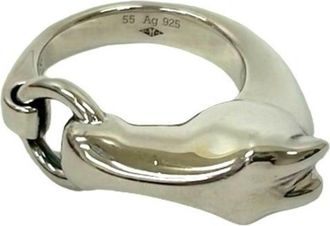 Herm&egrave;s Silver Silver 925 Band Ring (Pre-Owned)