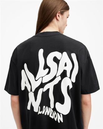 AllSaints Orlando Logo Print Oversized T-Shirt