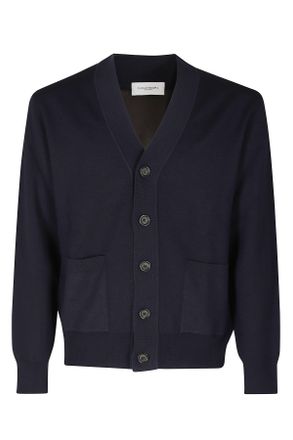 Paolo Pecora Blue Merino Wool V-Neck Cardigan